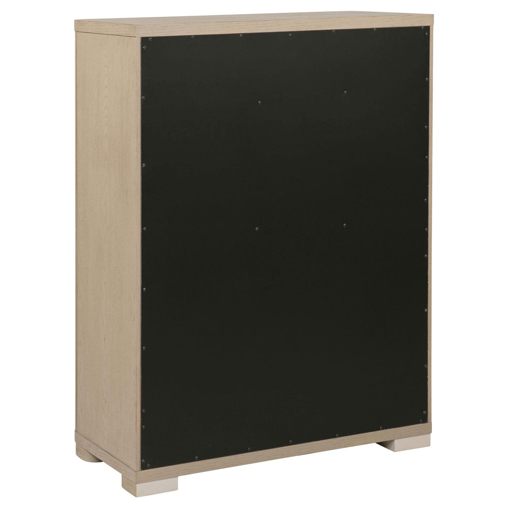 Cómoda de dormitorio Ladera de 5 cajones en olmo claro