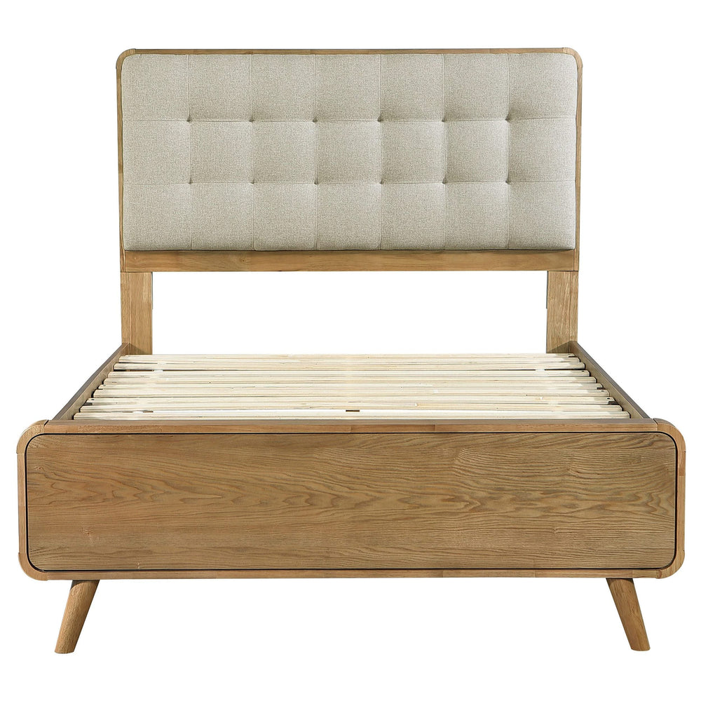 Cama de plataforma completa Robyn Wood de fresno claro