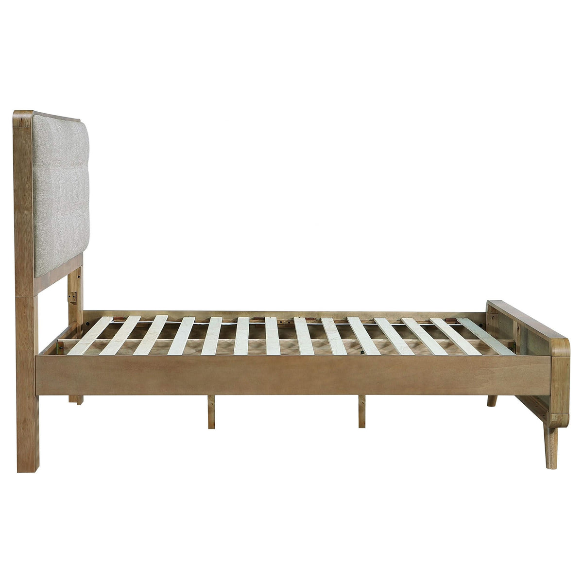 Cama de plataforma completa Robyn Wood de fresno claro