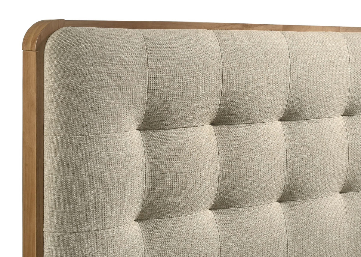 Cama de plataforma completa Robyn Wood de fresno claro