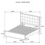Juego de dormitorio Robyn California King de 4 piezas en color ceniza claro