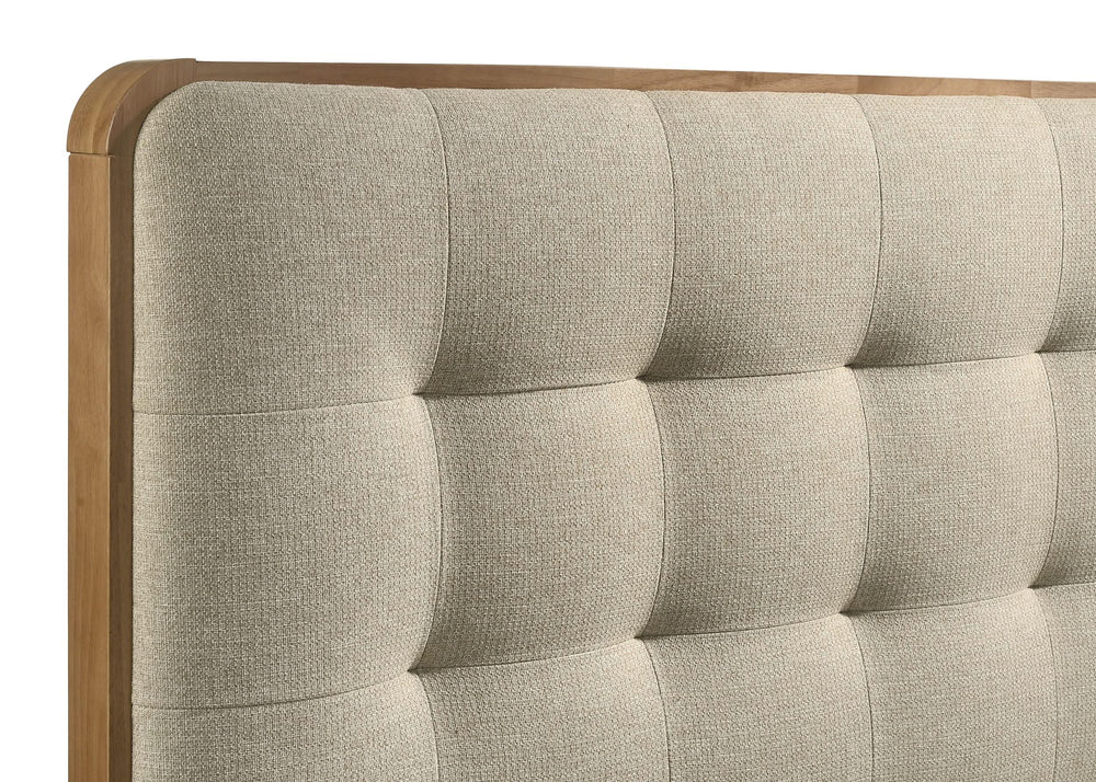 Cama de plataforma California King de Robyn Wood, color fresno claro