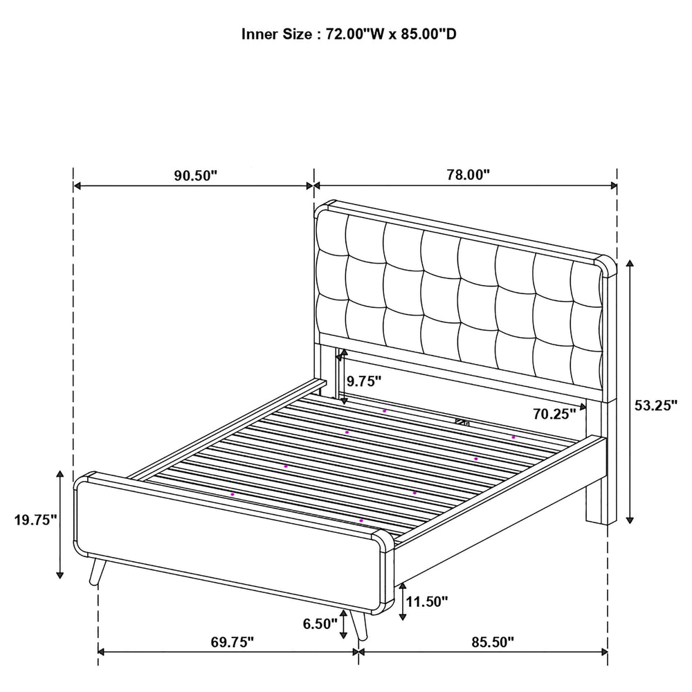 Cama de plataforma California King de Robyn Wood, color fresno claro