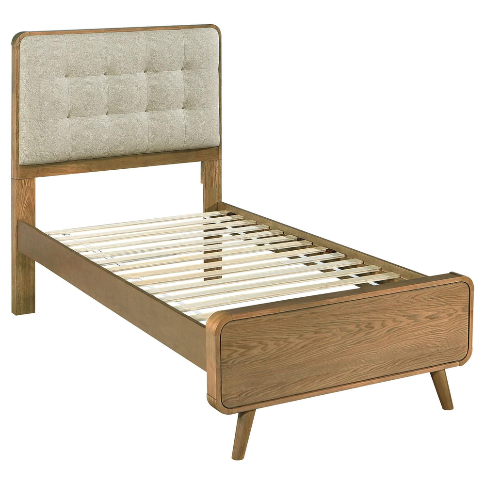 Cama doble con plataforma Robyn Wood de fresno claro