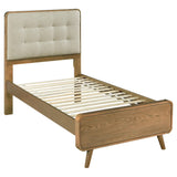 Cama doble con plataforma Robyn Wood de fresno claro