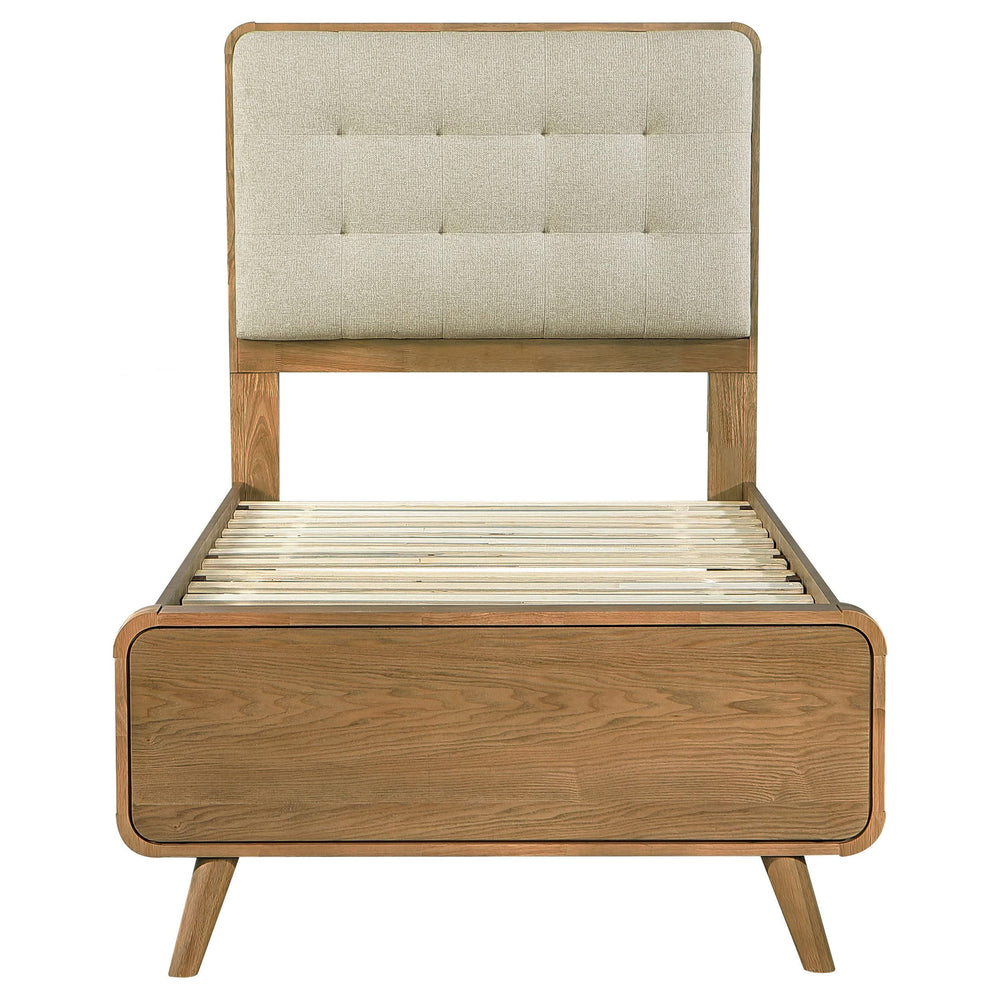 Cama doble con plataforma Robyn Wood de fresno claro