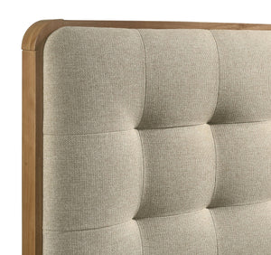 Cama doble con plataforma Robyn Wood de fresno claro