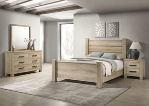 Juego de dormitorio Oakglen Eastern King de 4 piezas, roble desgastado