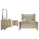 Juego de dormitorio Oakglen Eastern King de 4 piezas, roble desgastado