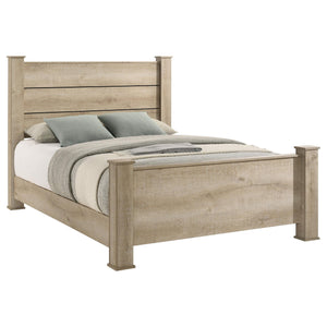 Cama Oakglen de 55 pulgadas con paneles estilo Eastern King, roble desgastado