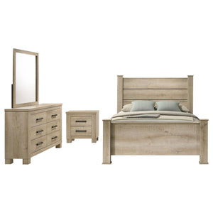 Juego de dormitorio Oakglen California King de 4 piezas, roble desgastado