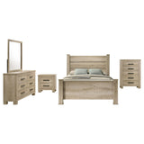 Juego de dormitorio Oakglen de 5 piezas tamaño Queen en roble desgastado