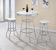Retro 3-piece Round 1950s Bistro Pub Bar Table Set White