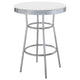Mesa de bar redonda retro de 76 cm, estilo bistró, estilo pub, de los años 50, color blanco