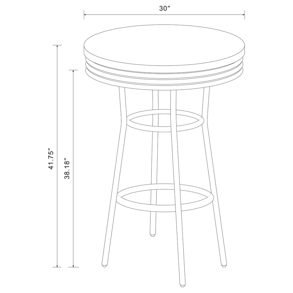 Mesa de bar redonda retro de 76 cm, estilo bistró, estilo pub, de los años 50, color blanco
