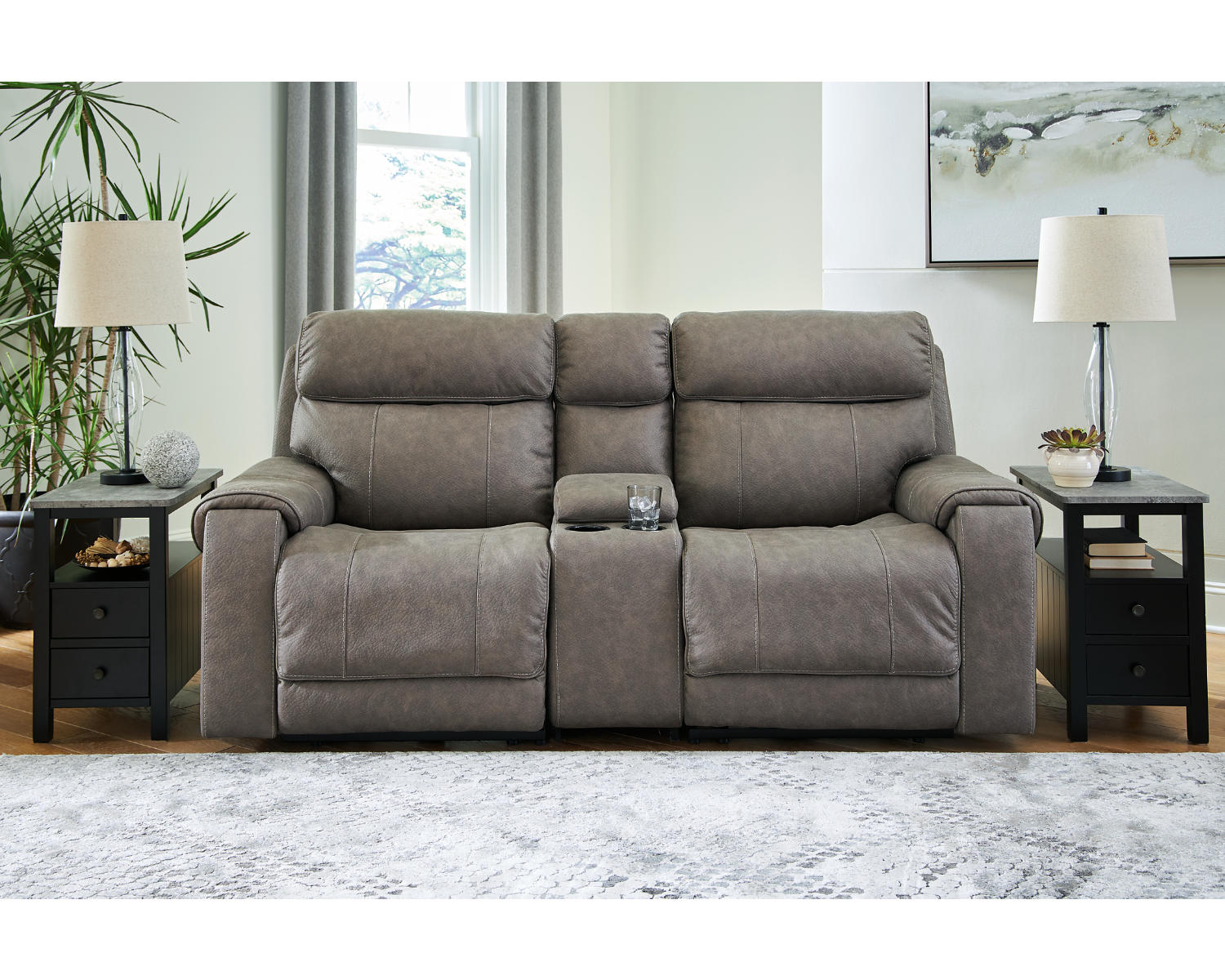 Starbot 3-Piece Power Reclining Sectional Loveseat with Console
