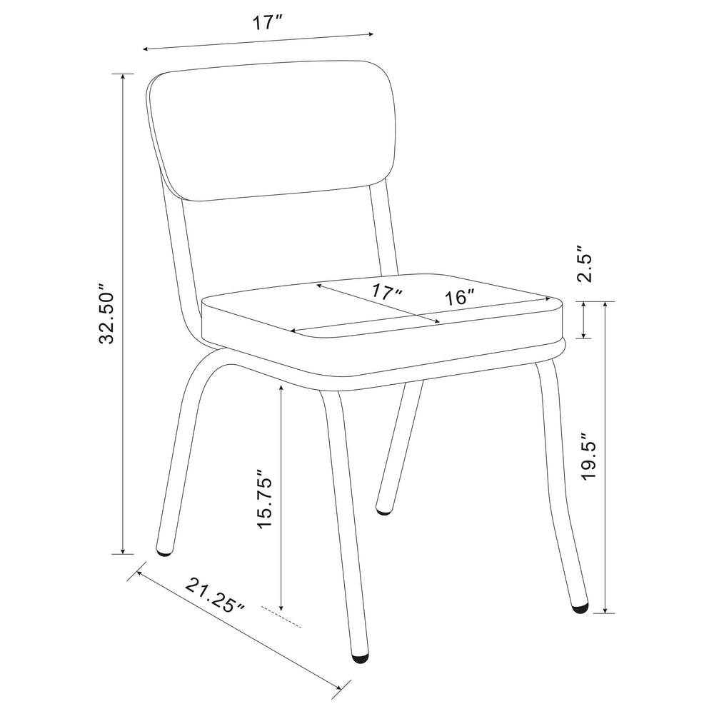 Juego de mesa de comedor redonda retro de 5 piezas en blanco y rojo