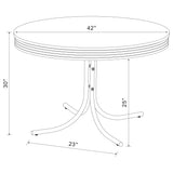Juego de mesa de comedor redonda retro de 5 piezas en blanco y negro