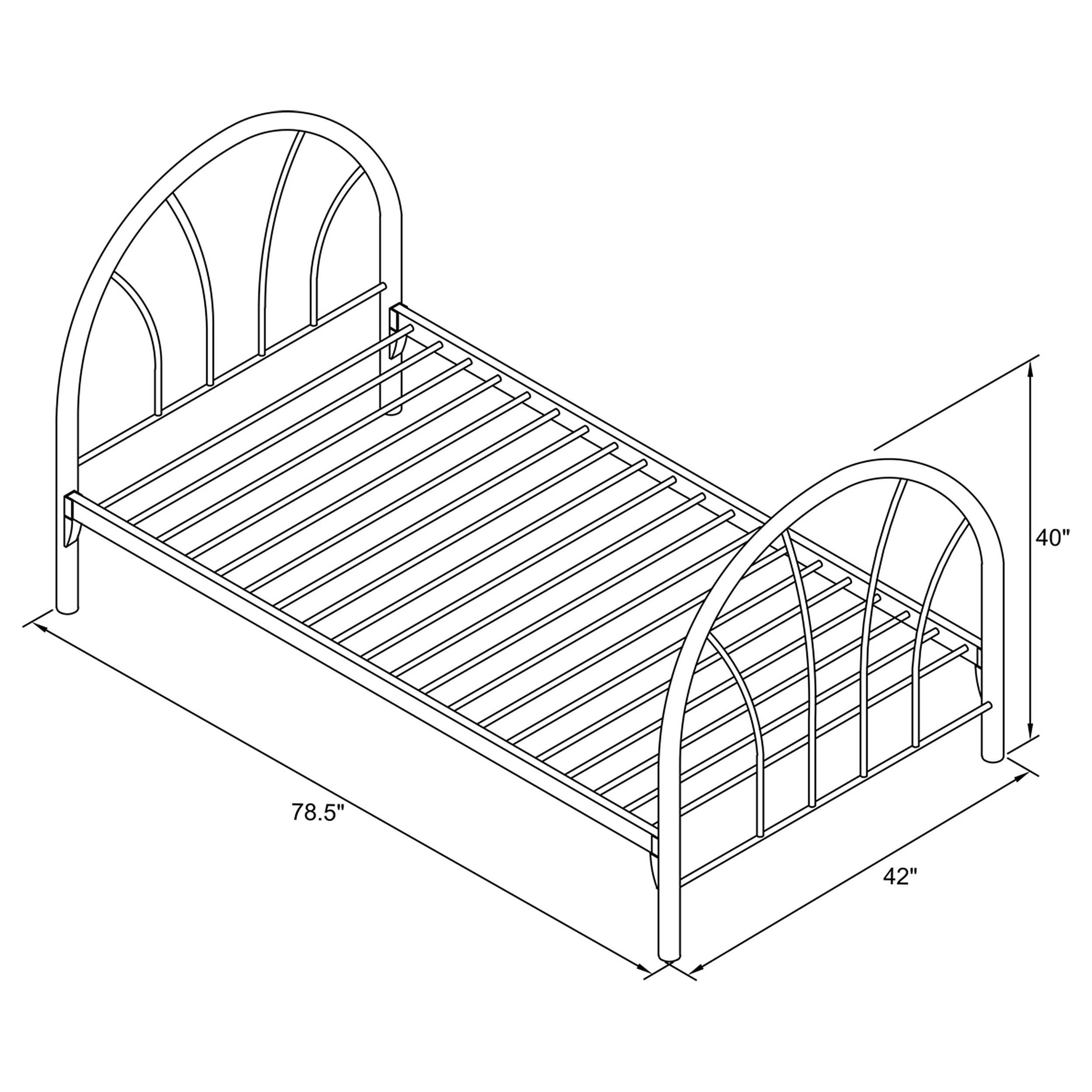 Cama doble de metal Marjorie con estructura abierta, color azul