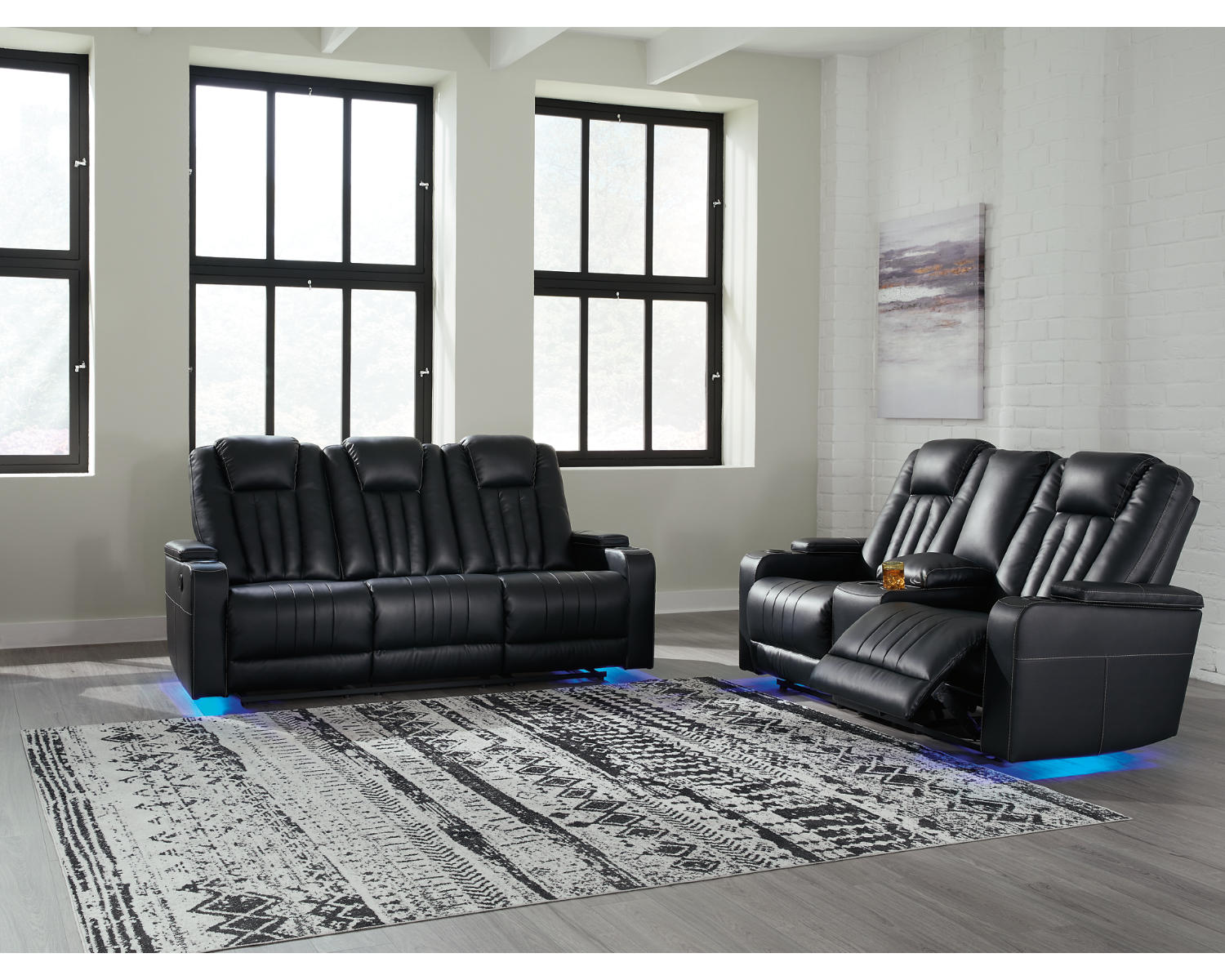 Center Point Reclining Sofa and Loveseat