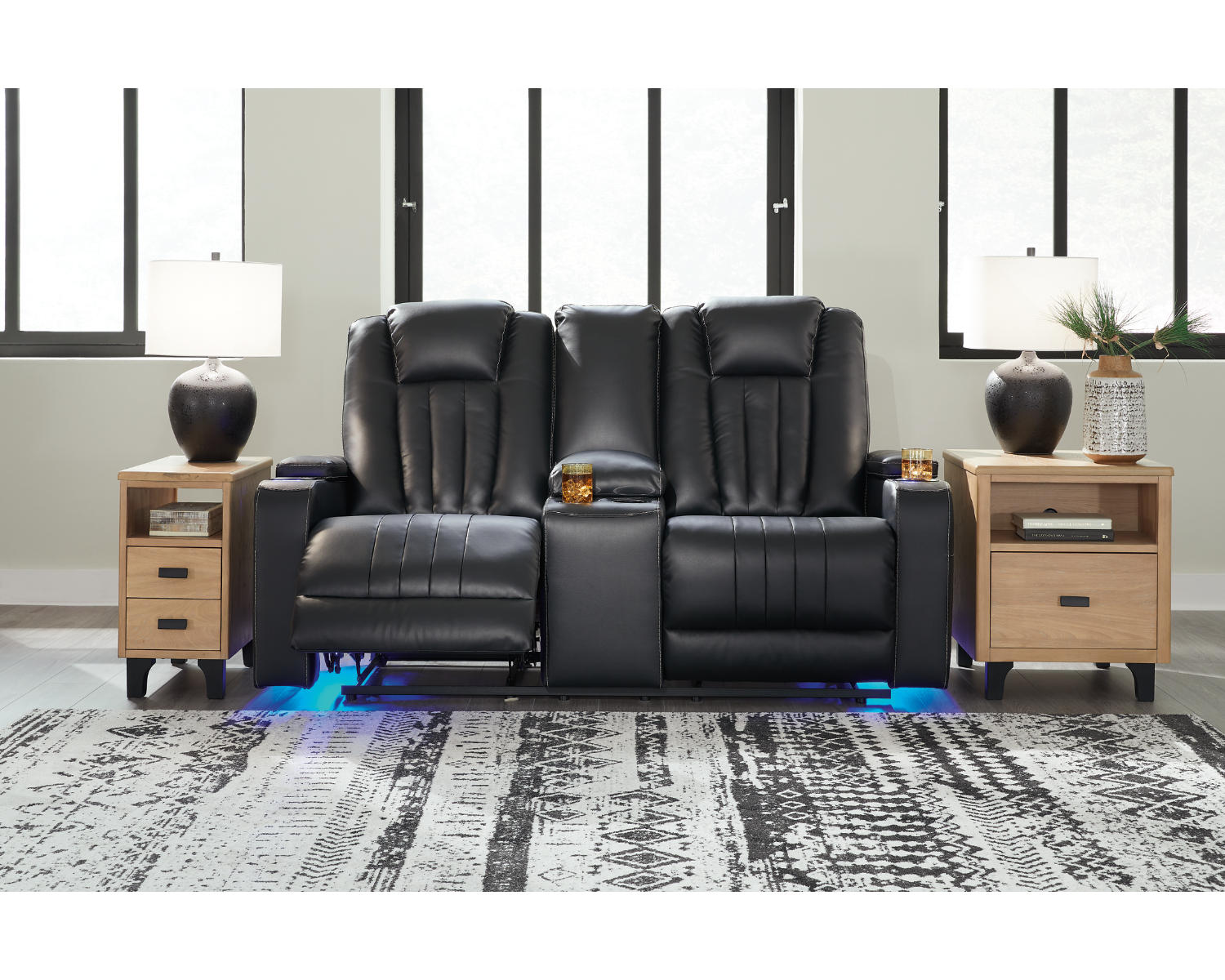 Center Point Reclining Loveseat with Console