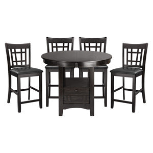 Junipero Collection Round/Oval Counter Height Table with Storage Base