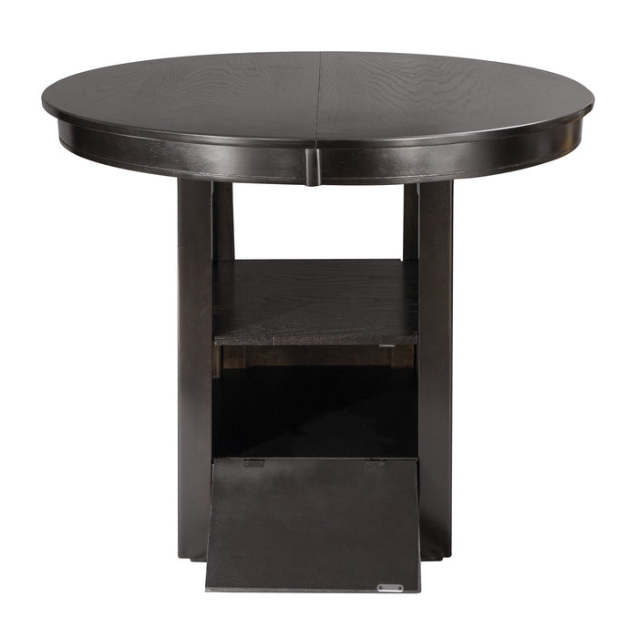 Junipero Collection Round/Oval Counter Height Table with Storage Base