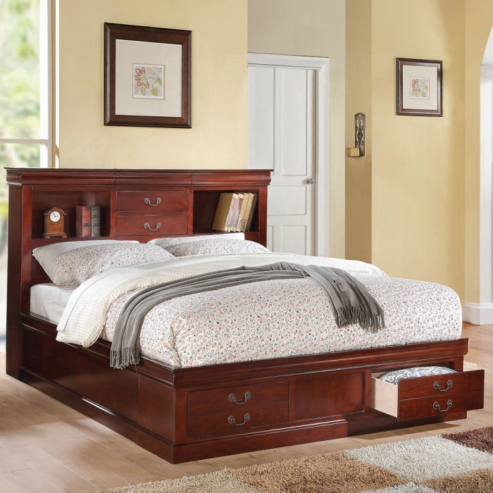 Louis Philippe III Queen Bed W/Storage