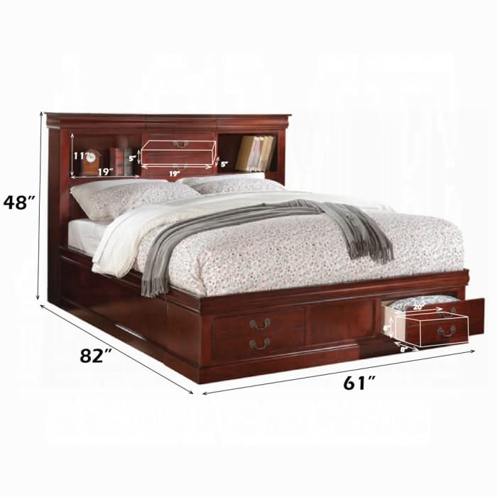 Cama Queen Luis Felipe III con espacio de almacenamiento