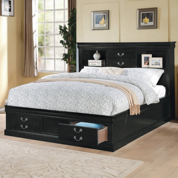 Louis Philippe III Queen Bed W/Storage