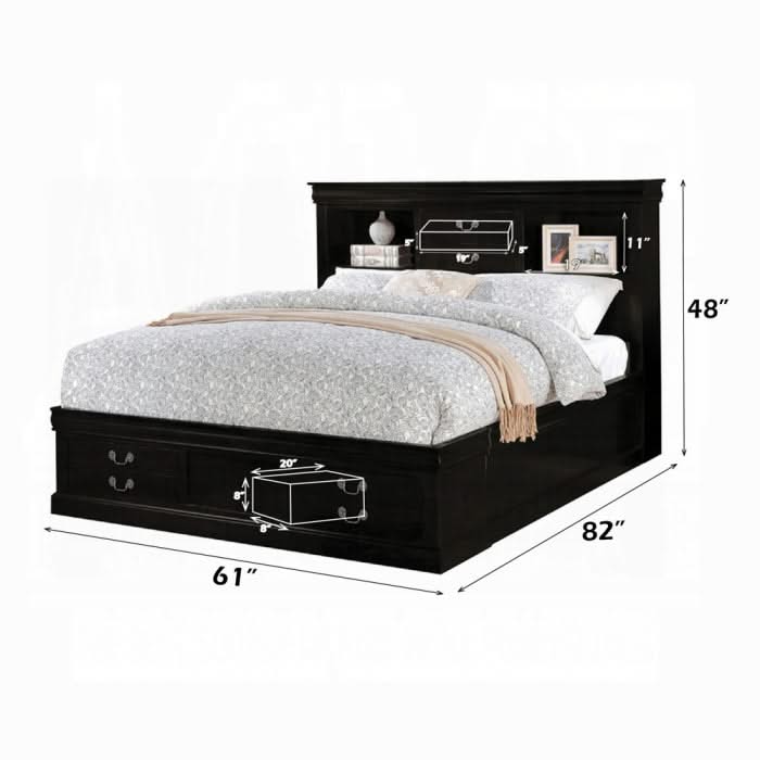 Cama Queen Luis Felipe III con espacio de almacenamiento