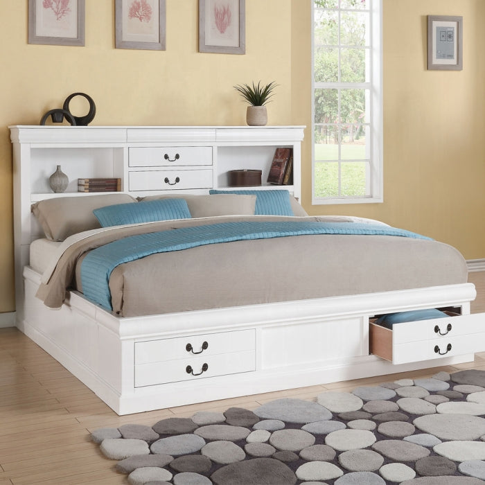 Louis Philippe III Queen Bed W/Storage