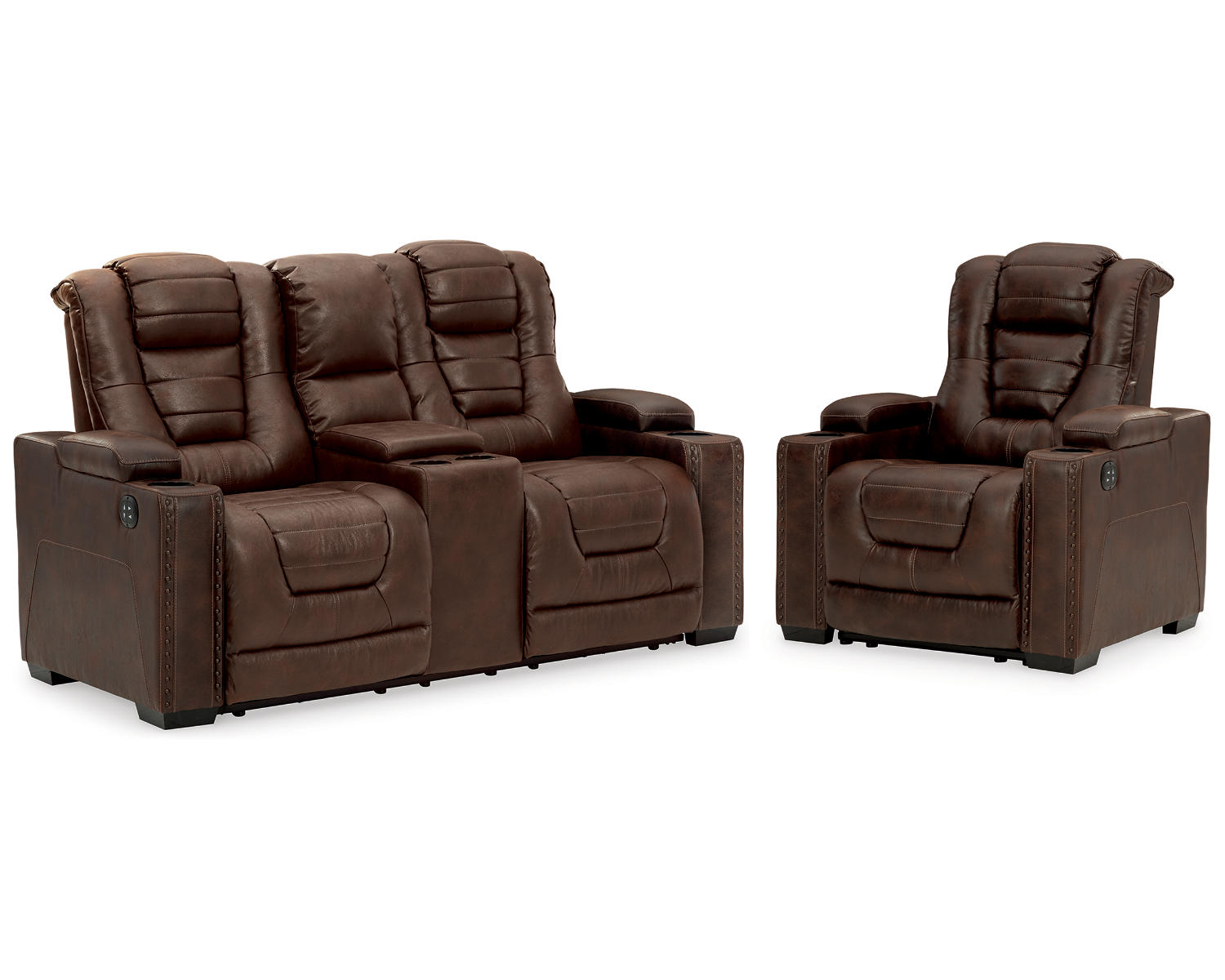 Owner's Box Power Reclining Loveseat and Power Recliner