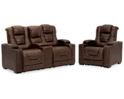 Owner's Box Power Reclining Loveseat and Power Recliner