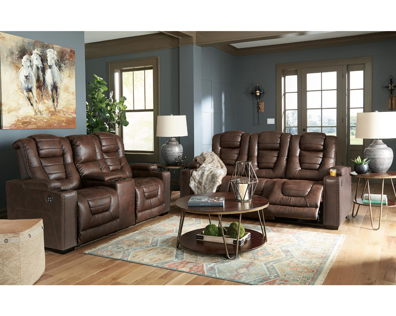 Owner's Box Power Reclining Sofa and Loveseat