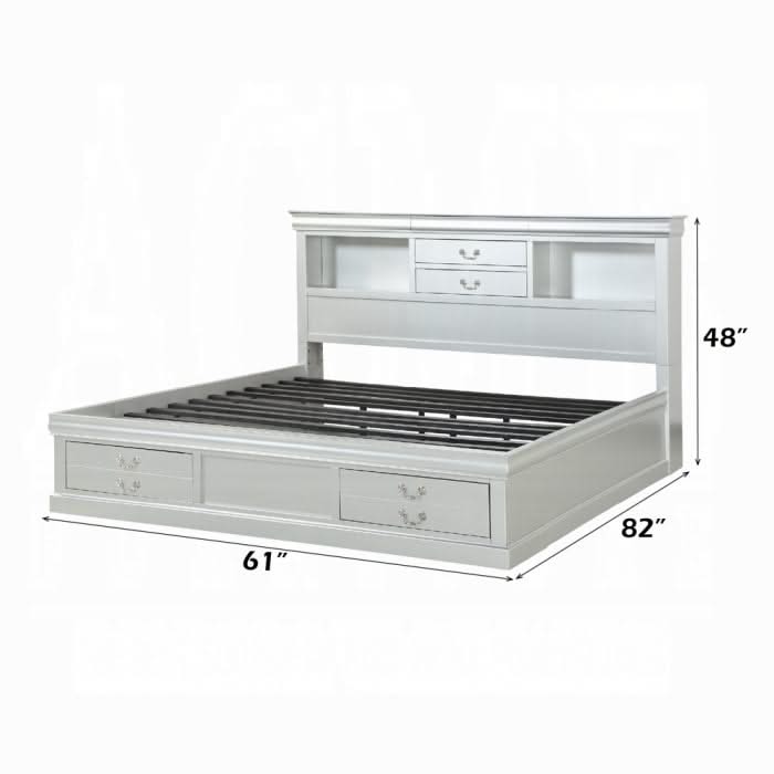Louis Philippe III Queen Bed W/Storage