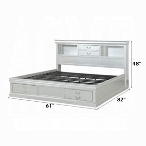 Louis Philippe III Queen Bed W/Storage