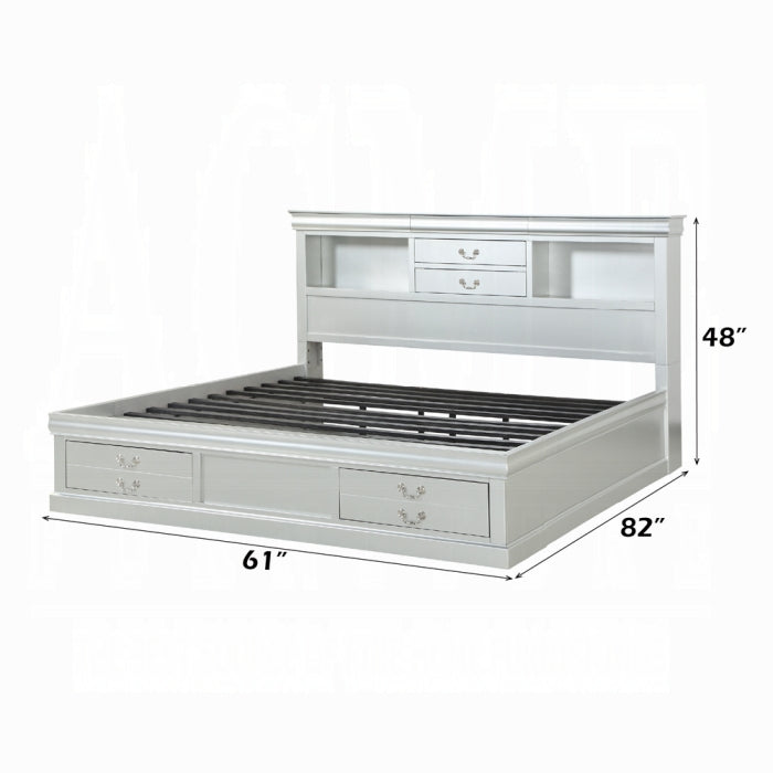 Louis Philippe III Queen Bed W/Storage