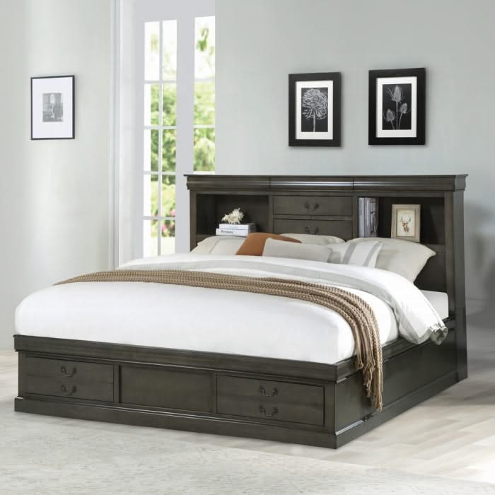 Cama Louis Philippe III EK con almacenamiento