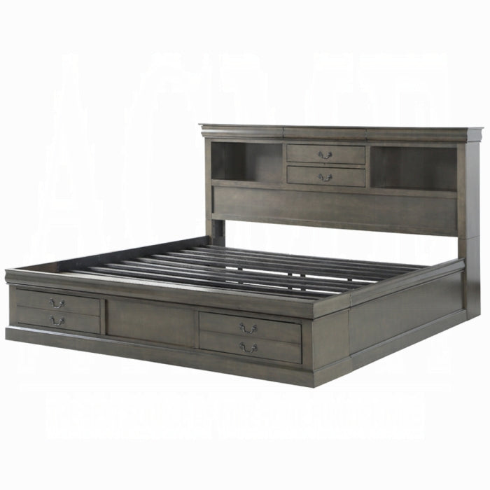 Louis Philippe III EK Bed W/Storage