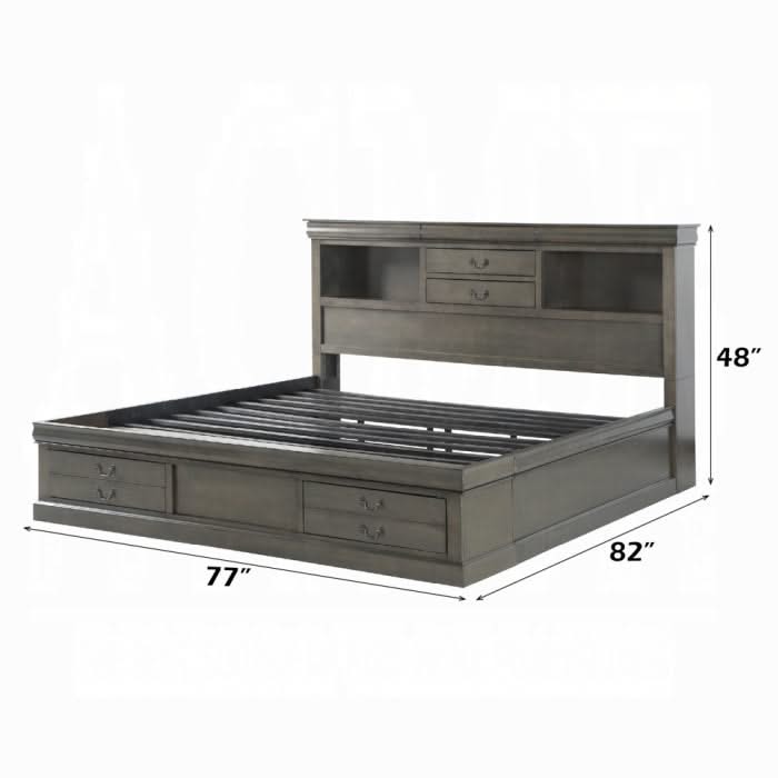 Cama Louis Philippe III EK con almacenamiento