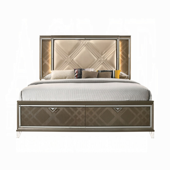 Skylar EK Bed W/Led & Storage