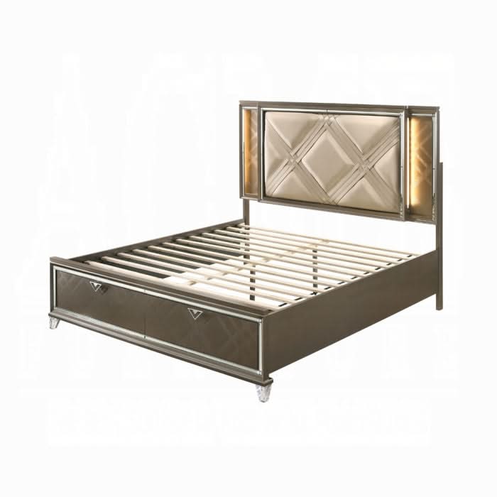 Cama Skylar EK con LED y almacenamiento