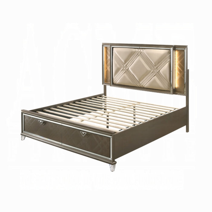 Skylar EK Bed W/Led & Storage