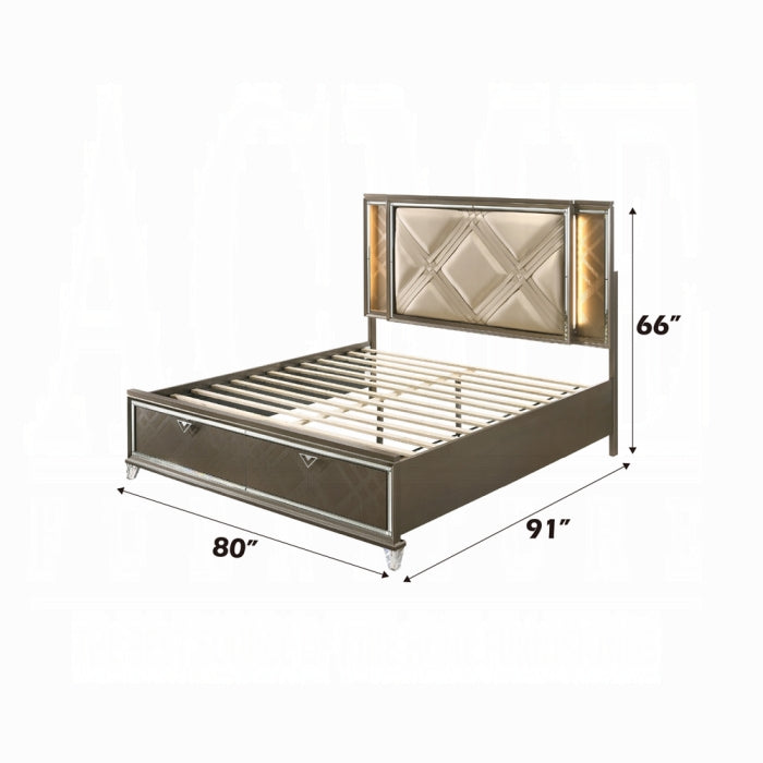 Skylar EK Bed W/Led & Storage