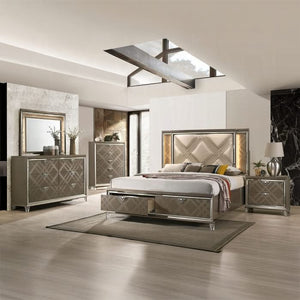 Cama Skylar EK con LED y almacenamiento