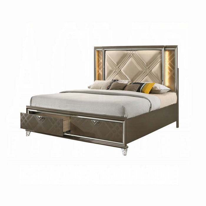 Skylar Queen Bed W/Led & Storage