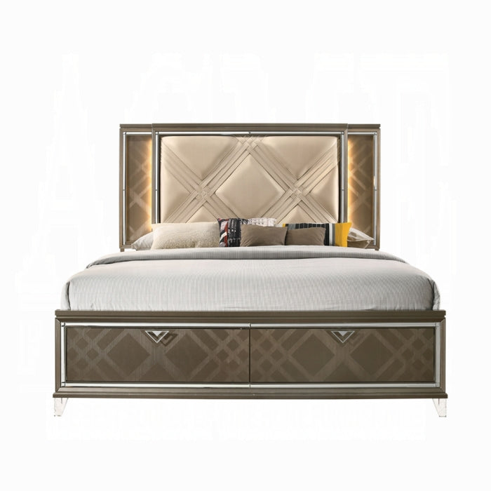 Skylar Queen Bed W/Led & Storage
