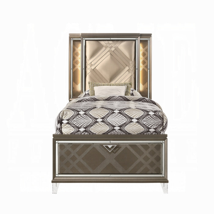 Skylar Twin Bed W/Led & Storage