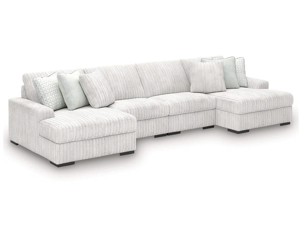 Estupendo seccional de 4 piezas con chaise longue doble